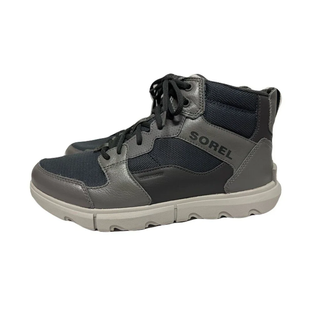 NEW Sorel Mens Size 9.5 Explorer Next Mid Grey Waterproof Outdoor Sneaker Boots